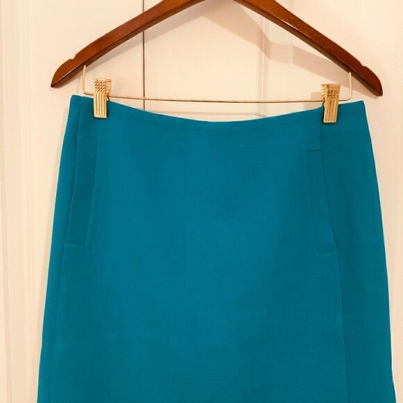 Banana Republic Emerald Blue A Line Welt Pockets Mini Skirt Size 6 - Picture 4 of 12